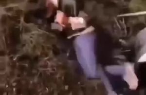 缅甸缅北电诈园区少男逃跑半夜在户外深夜被抓钢棍爆打视频