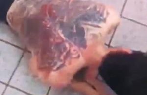 花背纹身大佬在缅甸缅北园区沦为猪仔被抽鞭皮开肉绽视频