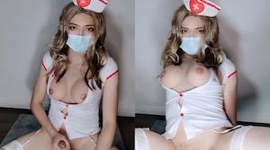 国产CD系列超御大屌伪娘『7littleseven』小护士对着假鸡儿撸射再坐骑慰菊